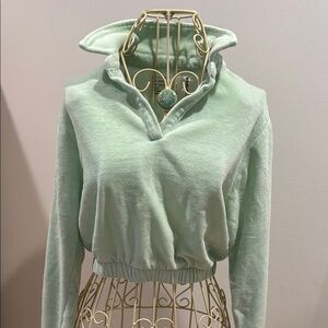 Mint Green Collared Pullover